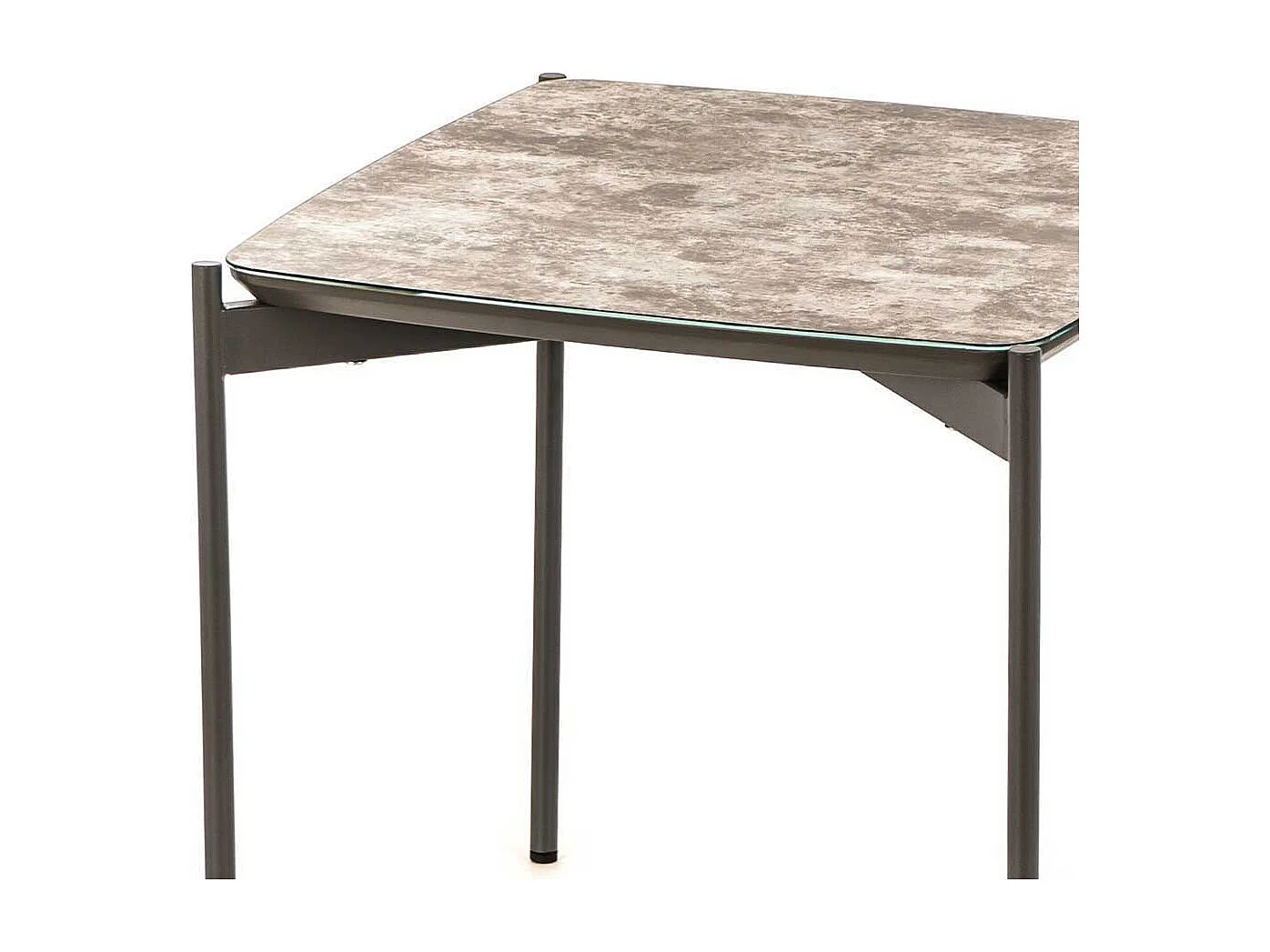 Beistelltisch in Braun und Dunkelgrau Glas beschichtet