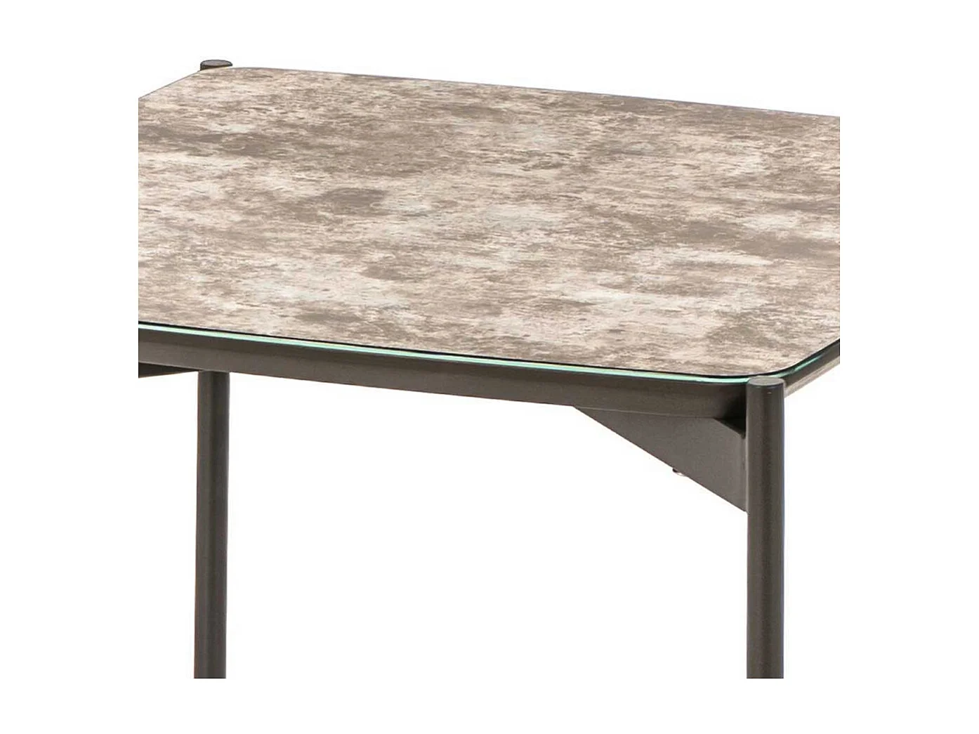 Beistelltisch in Braun und Dunkelgrau Glas beschichtet