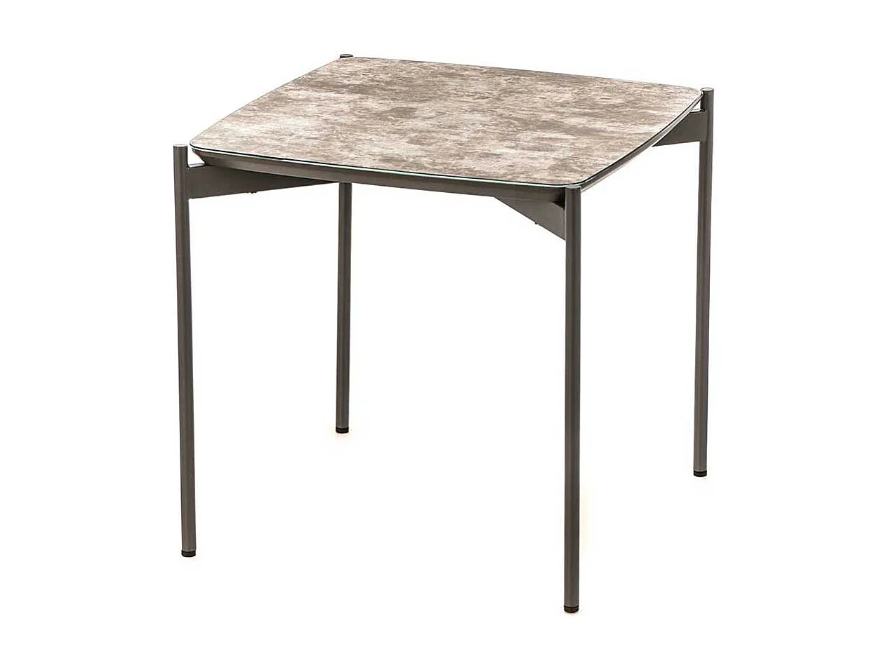 Beistelltisch in Braun und Dunkelgrau Glas beschichtet