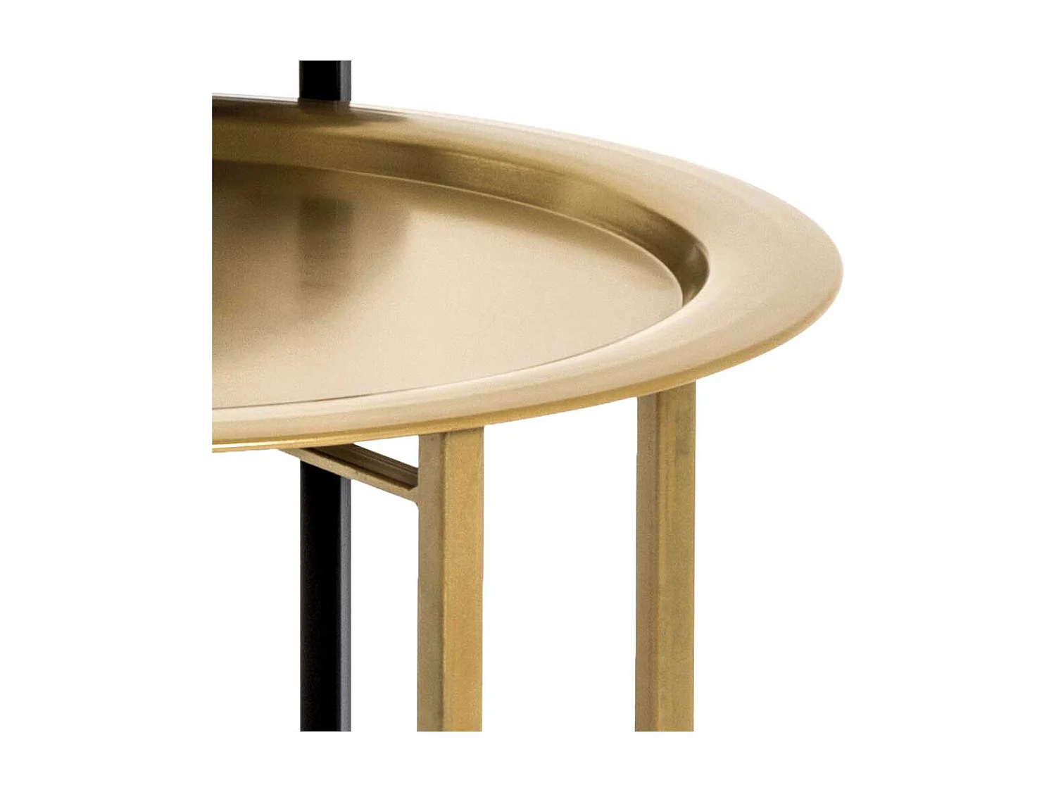 Runde Beistelltische in Schwarz und Goldfarben Metall (zweiteilig)