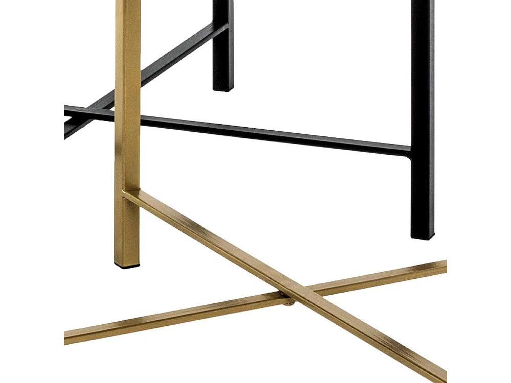 Runde Beistelltische in Schwarz und Goldfarben Metall (zweiteilig)