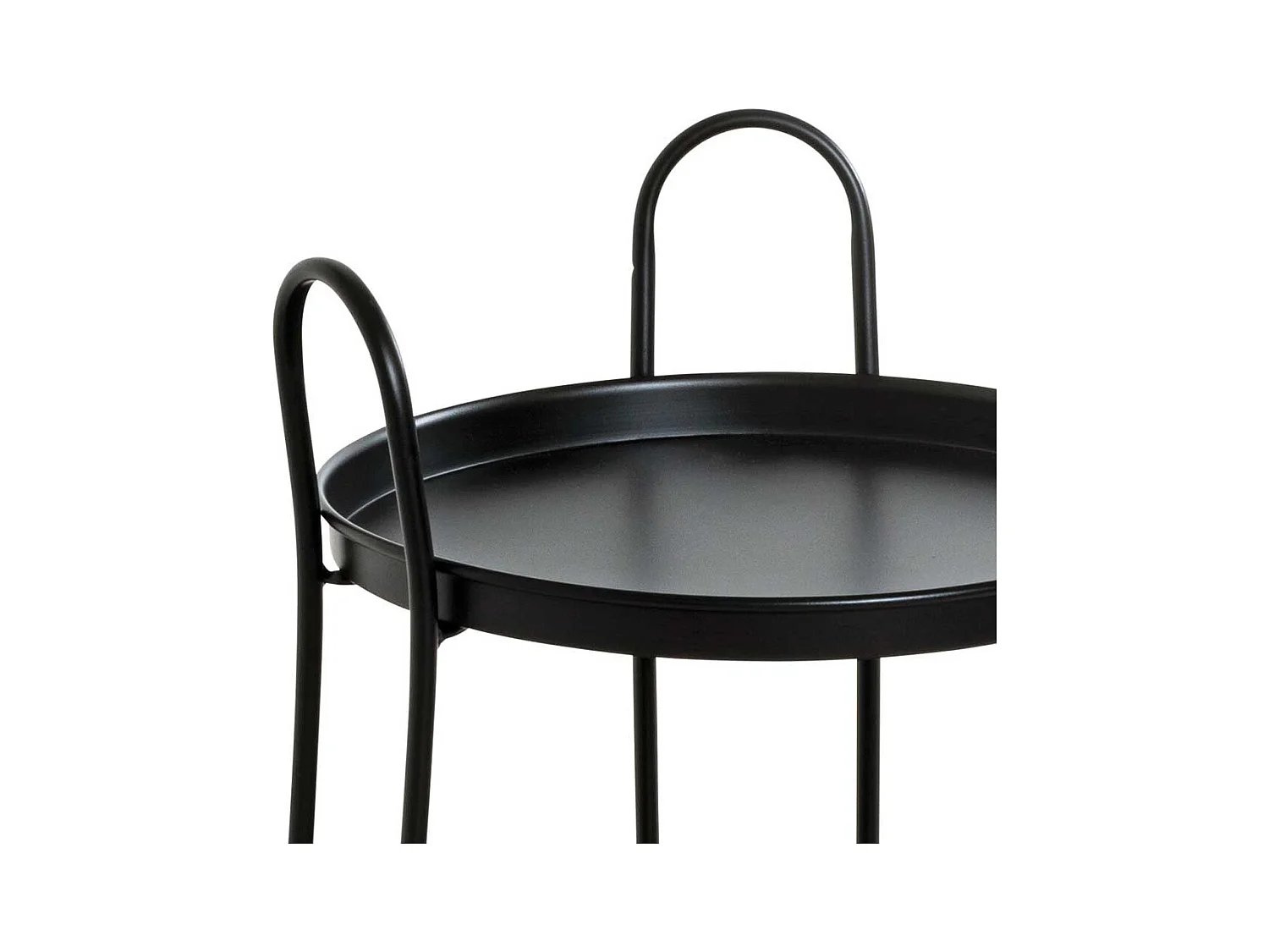 Runder Metall Beistelltisch mit drei Ablagen 72 cm hoch