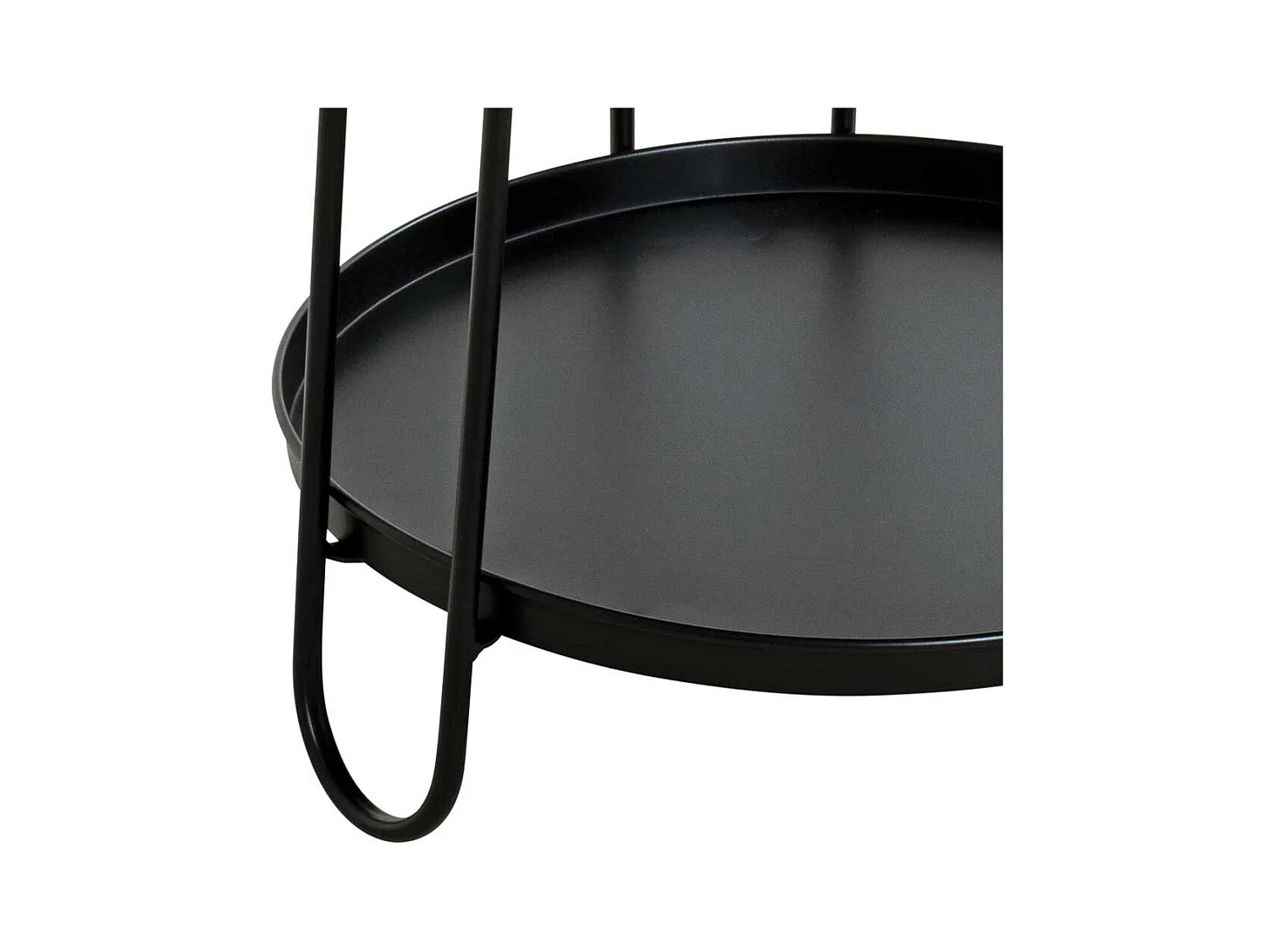 Runder Metall Beistelltisch mit drei Ablagen 72 cm hoch