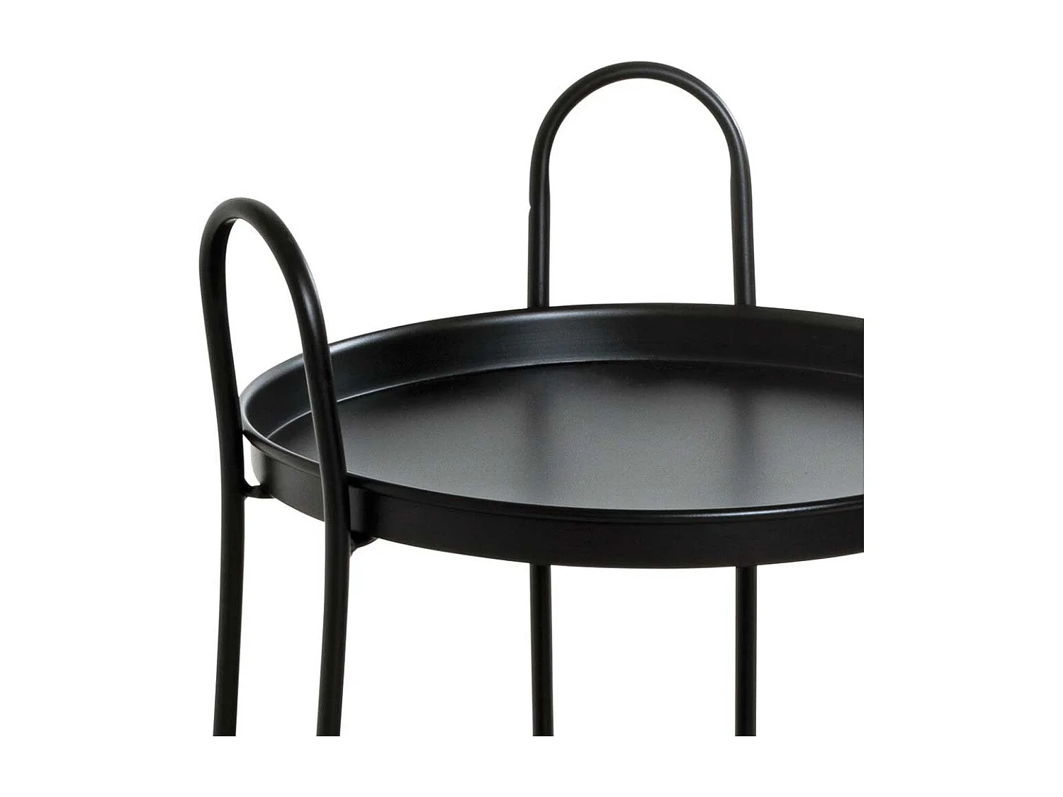 Runder Metall Beistelltisch mit drei Ablagen 72 cm hoch