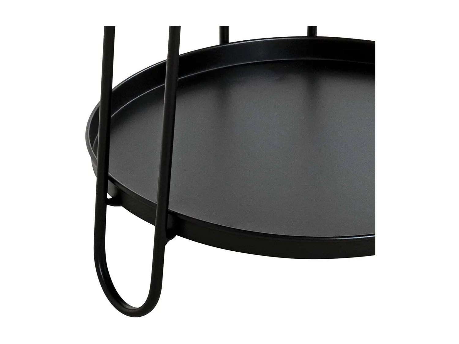 Runder Metall Beistelltisch mit drei Ablagen 72 cm hoch