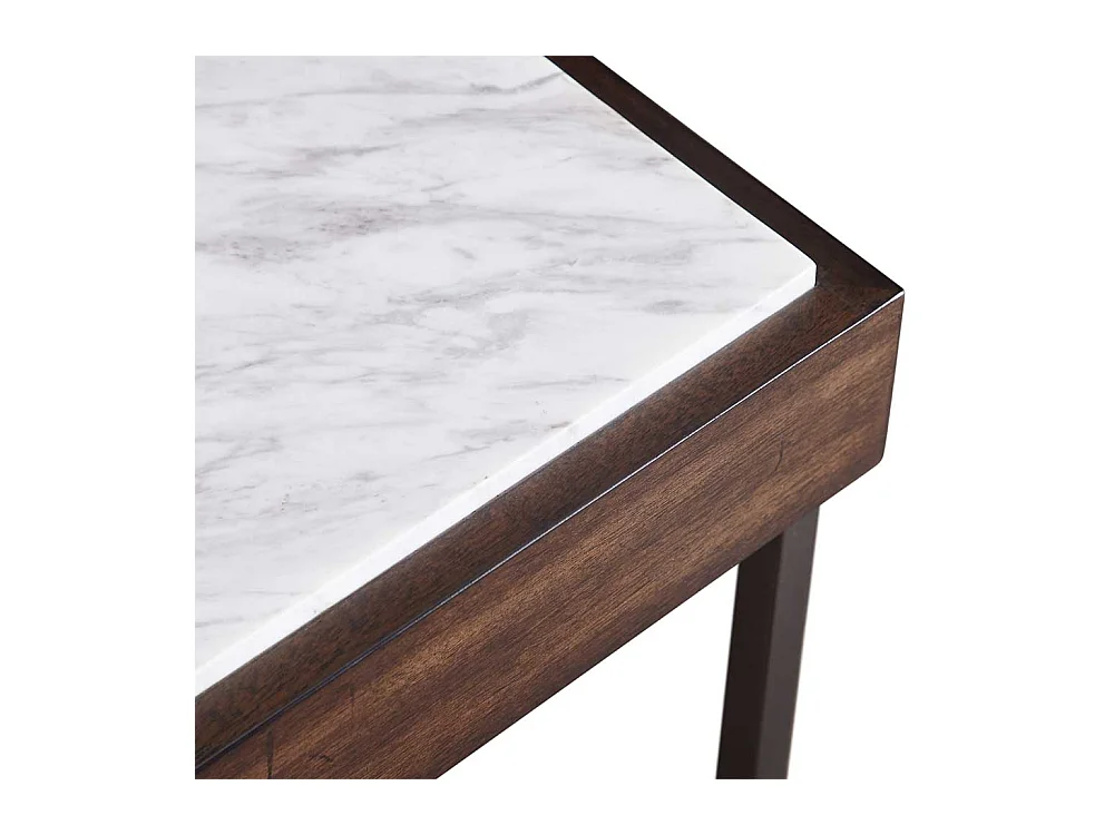 Luxus Beistelltisch mit Marmorplatte Bügelgestell aus Edelstahl