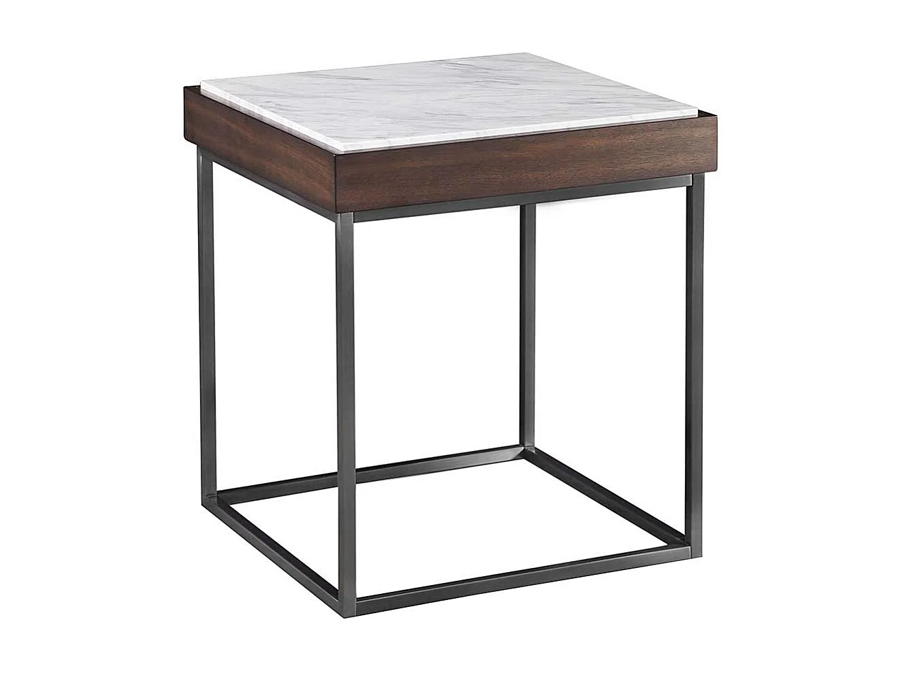 Luxus Beistelltisch mit Marmorplatte Bügelgestell aus Edelstahl