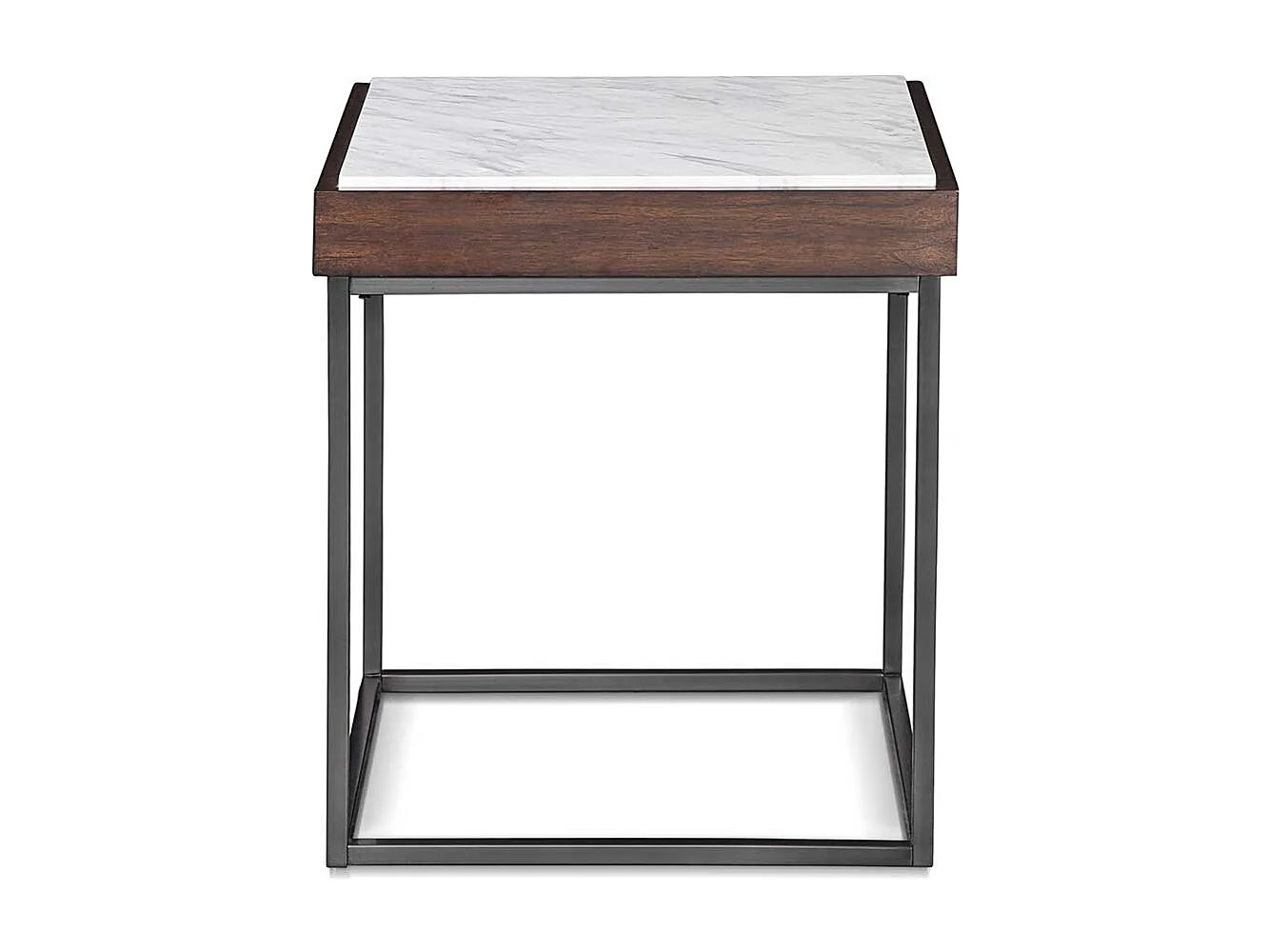 Luxus Beistelltisch mit Marmorplatte Bügelgestell aus Edelstahl