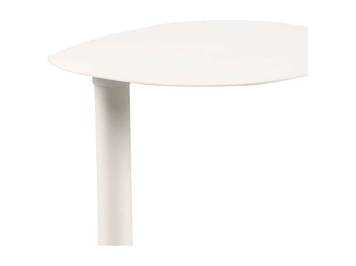 Beistelltisch Sofa Beistelltischchen in Weiß matt auf Säulengestell