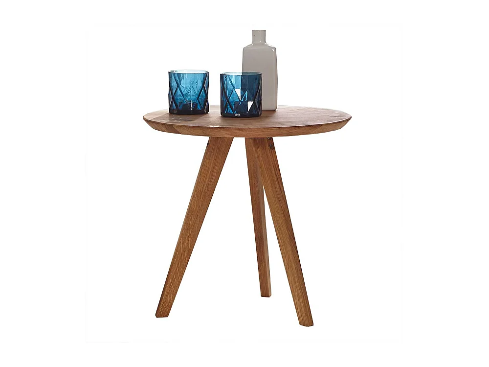 Beistelltisch aus Wildeiche Massivholz Retro Design
