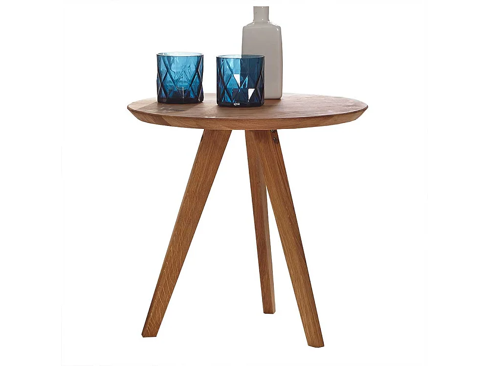 Beistelltisch aus Wildeiche Massivholz Retro Design