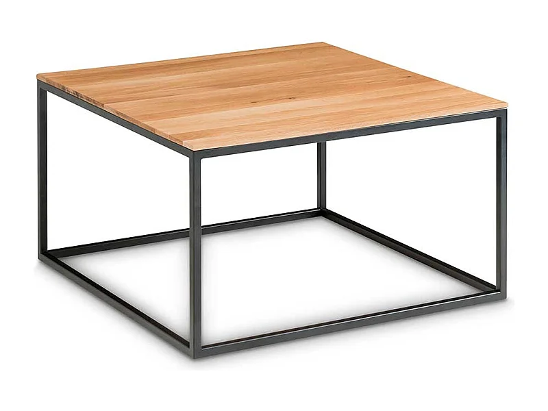 Couch Beistelltisch aus Asteiche Massivholz und Metall 65 cm breit