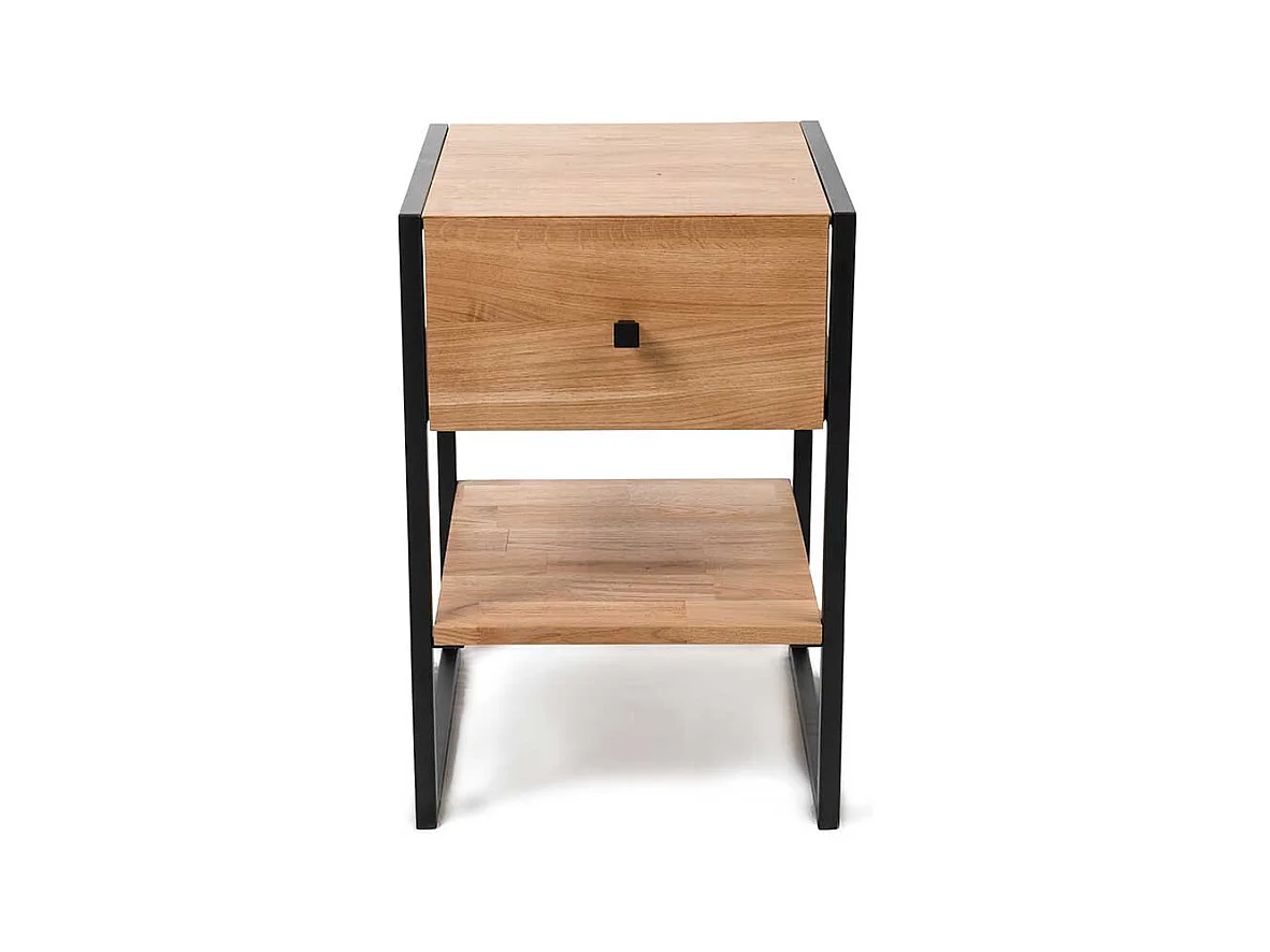 Beistelltischchen aus Wildeiche Massivholz Bügelgestell