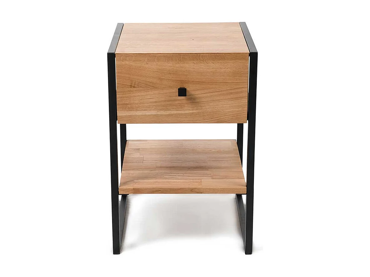 Beistelltischchen aus Wildeiche Massivholz Bügelgestell