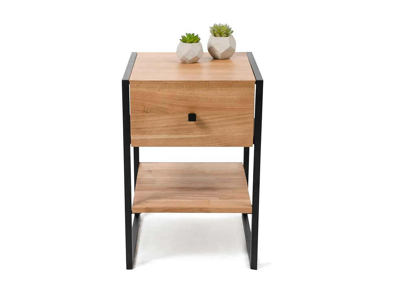 Beistelltischchen aus Wildeiche Massivholz Bügelgestell