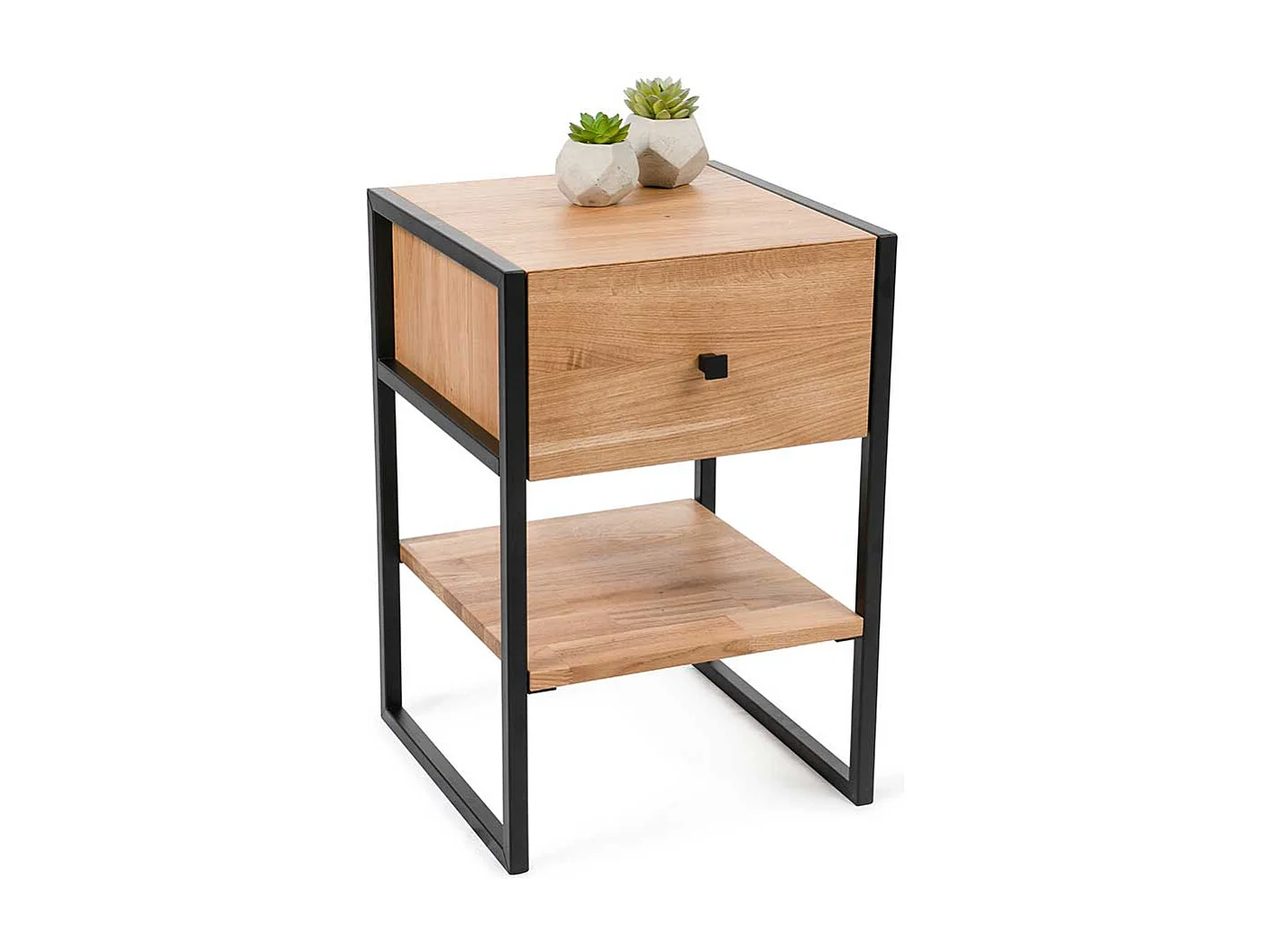 Beistelltischchen aus Wildeiche Massivholz Bügelgestell