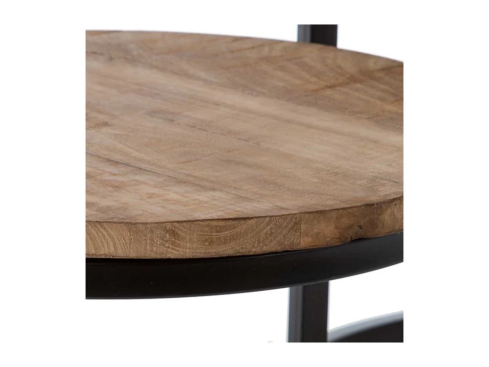 Dreisatz Beistelltisch Industrial aus Mangobaum Massivholz Metall (dreiteilig)