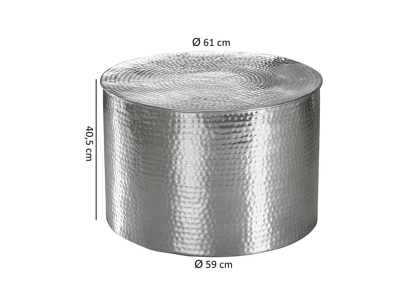 Beistelltisch aus Aluminium Zylinderform
