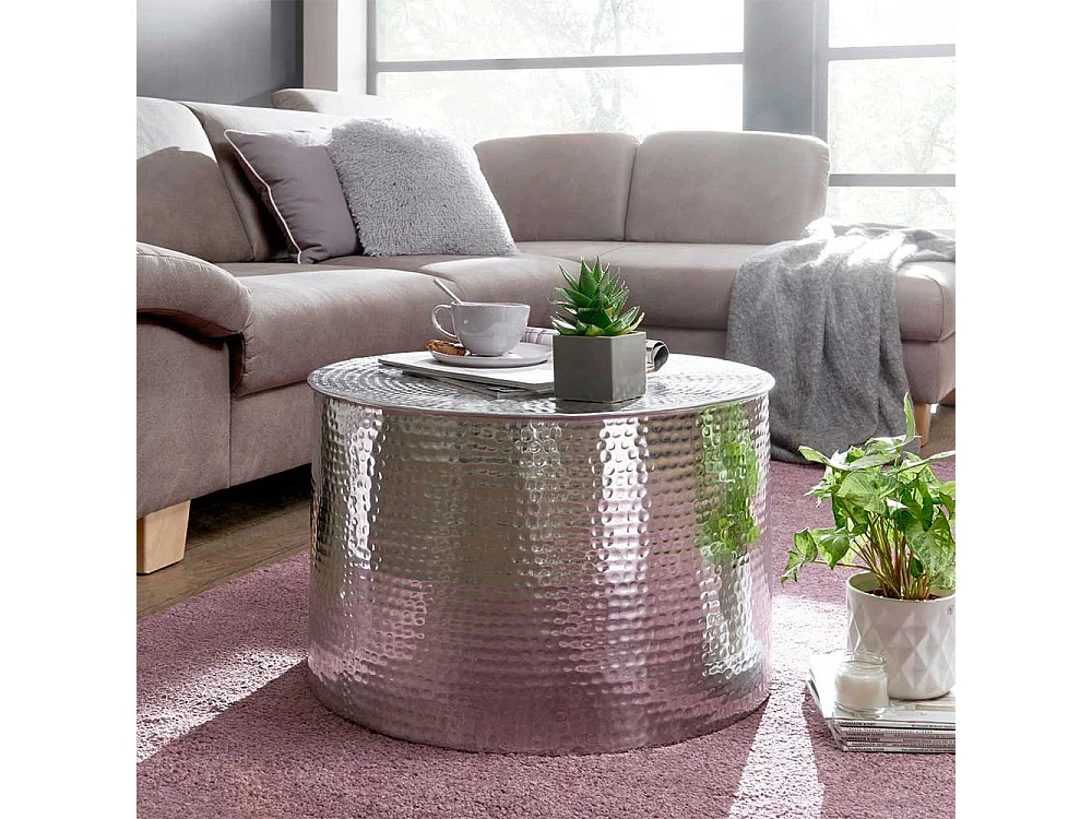 Beistelltisch aus Aluminium Zylinderform