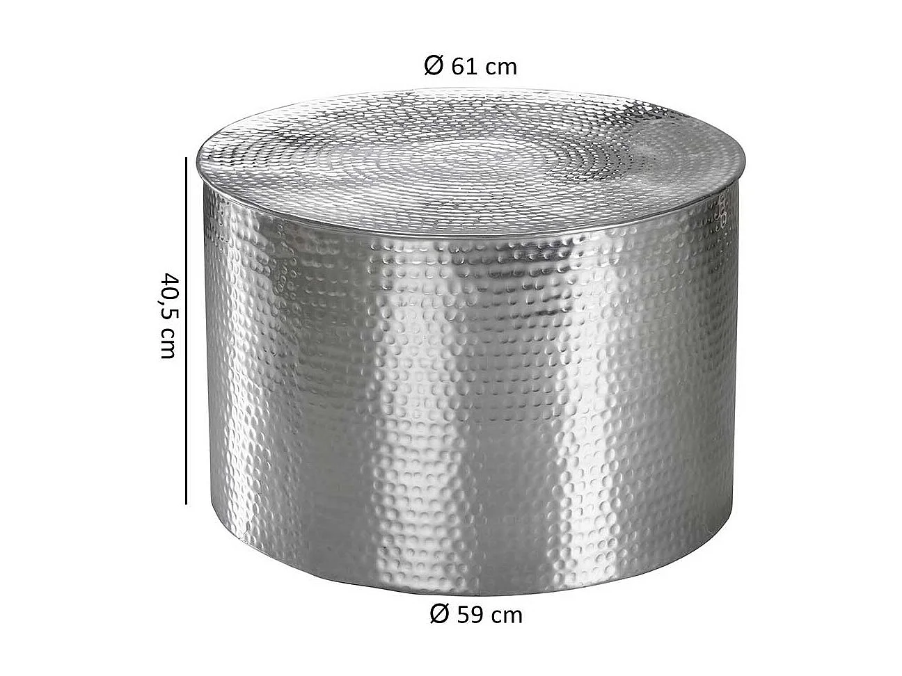 Beistelltisch aus Aluminium Zylinderform