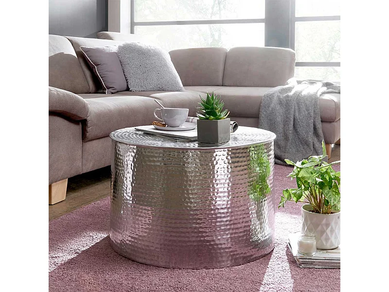 Beistelltisch aus Aluminium Zylinderform