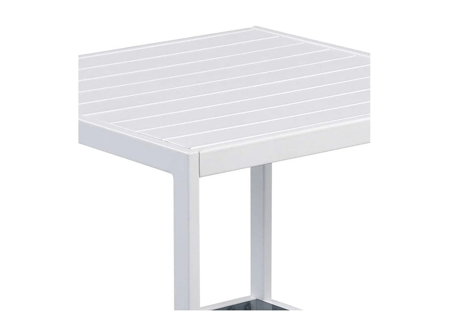 Rollbarer Beistelltisch in Weiß mit Glasablage