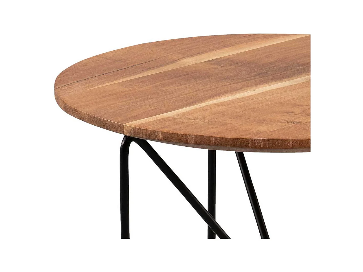 Beitisch Beistelltisch in Schwarz und Akaziefarben