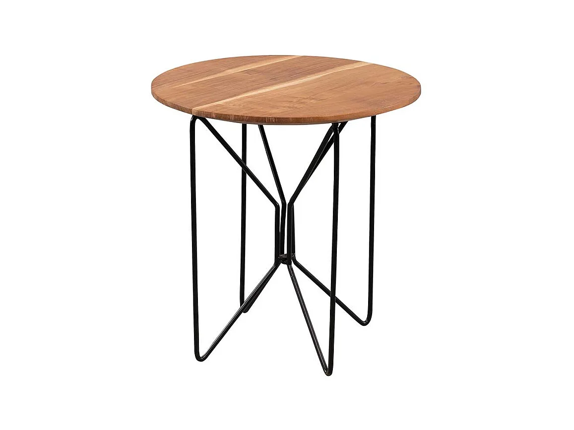 Beitisch Beistelltisch in Schwarz und Akaziefarben