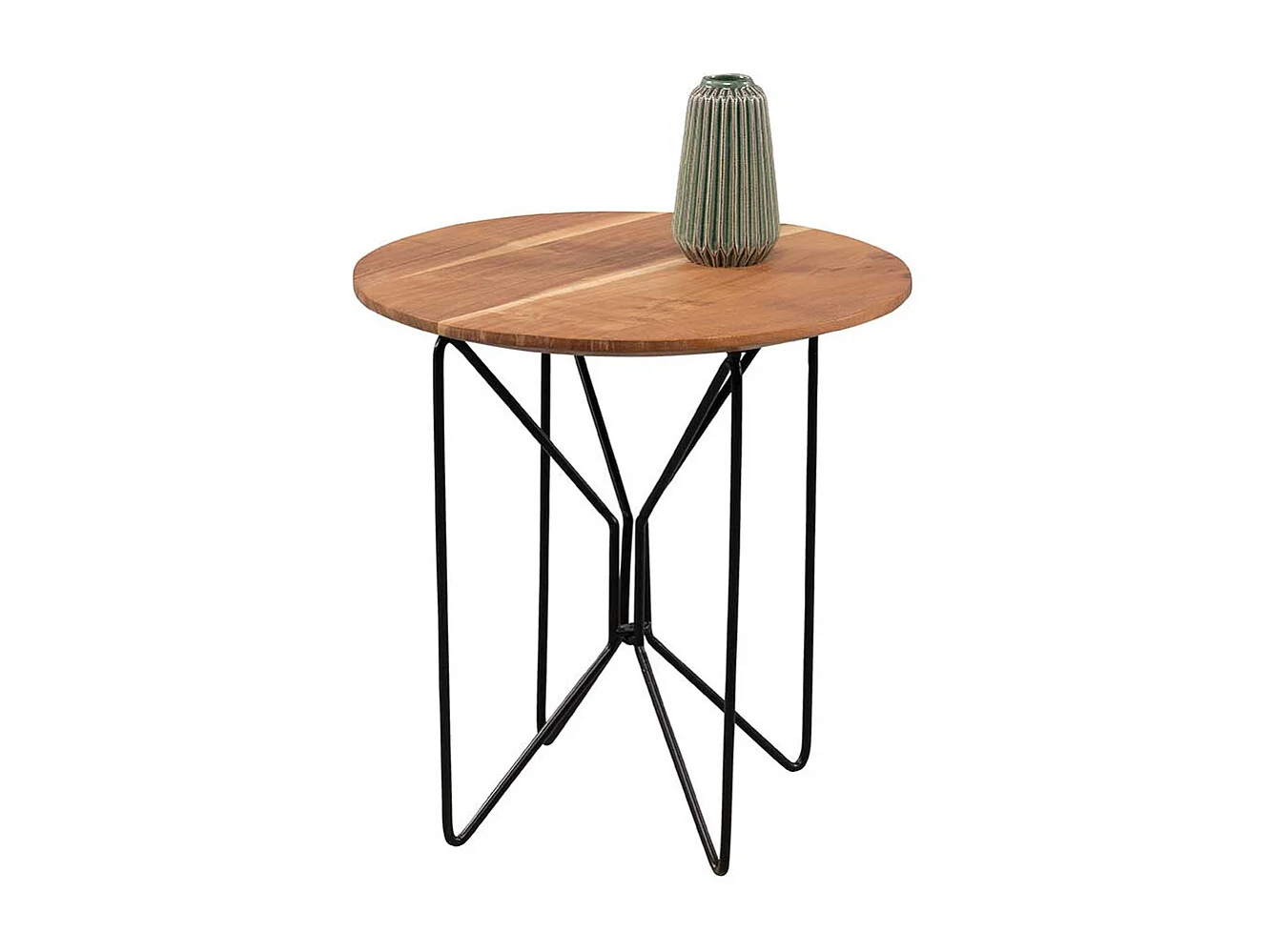 Beitisch Beistelltisch in Schwarz und Akaziefarben