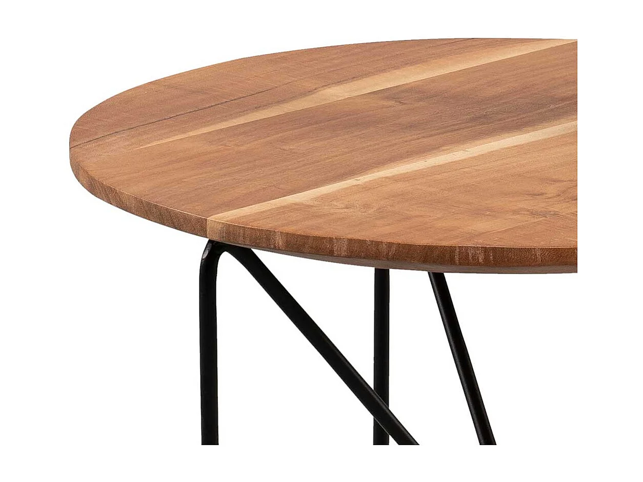 Beitisch Beistelltisch in Schwarz und Akaziefarben