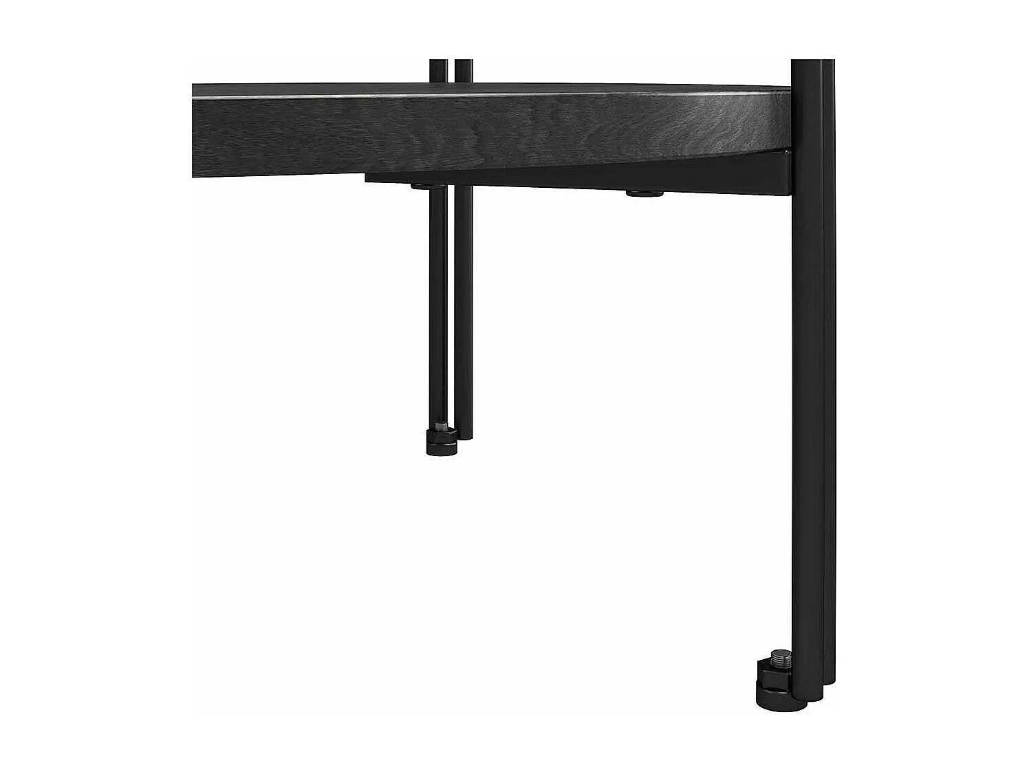 Beistelltisch Sofa schwarz mit Strukturglasplatte 55 cm hoch