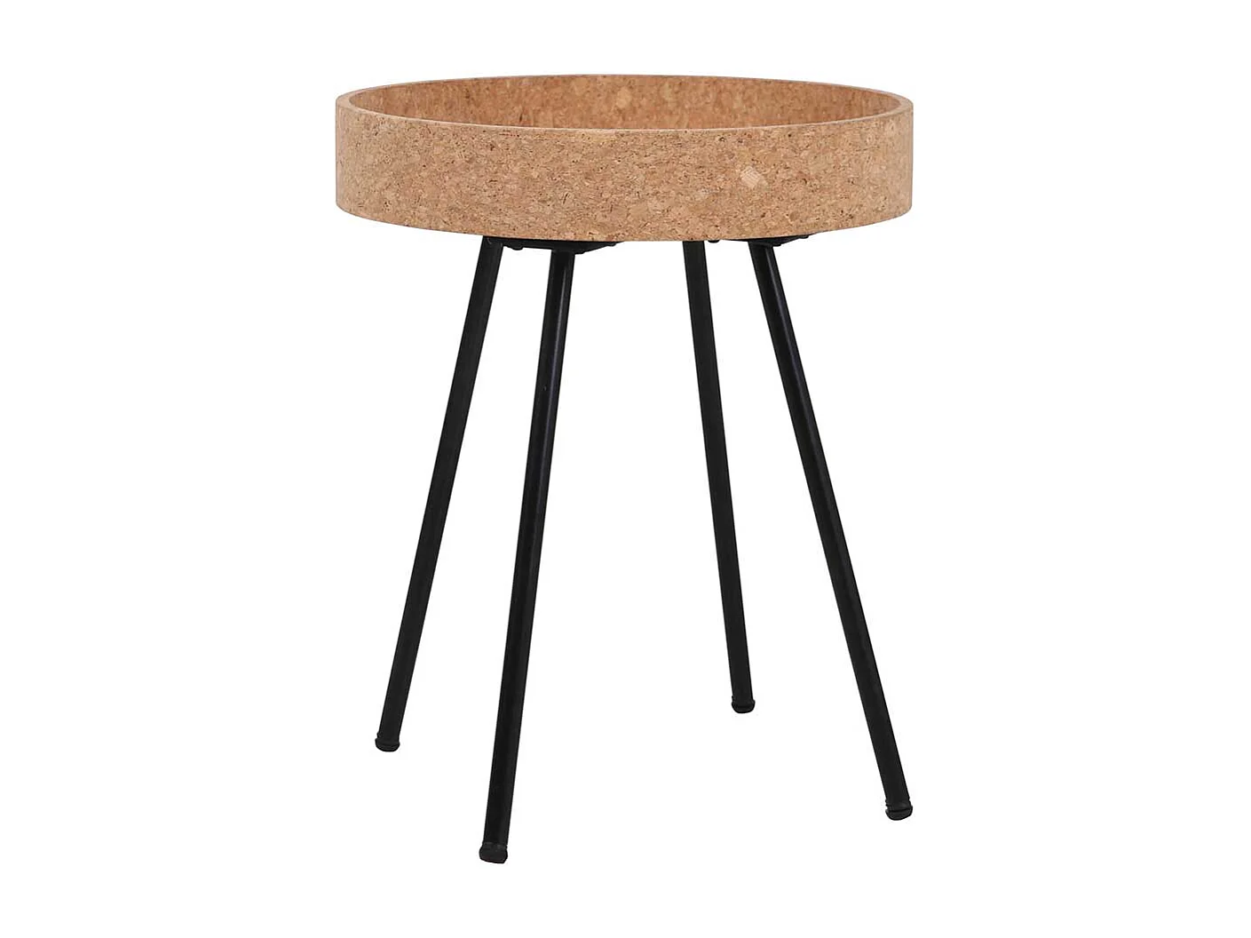 Beistelltisch Set mit Korkplatte Vierfußgestell aus Metall (zweiteilig)
