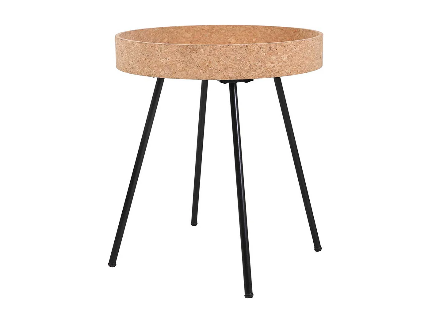 Beistelltisch Set mit Korkplatte Vierfußgestell aus Metall (zweiteilig)