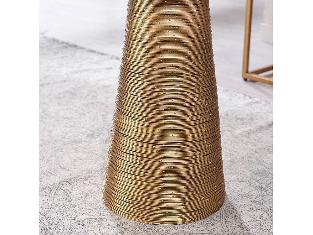 Beistelltisch Sofa rund 45 cm hoch Metallplatte und Säulengestell