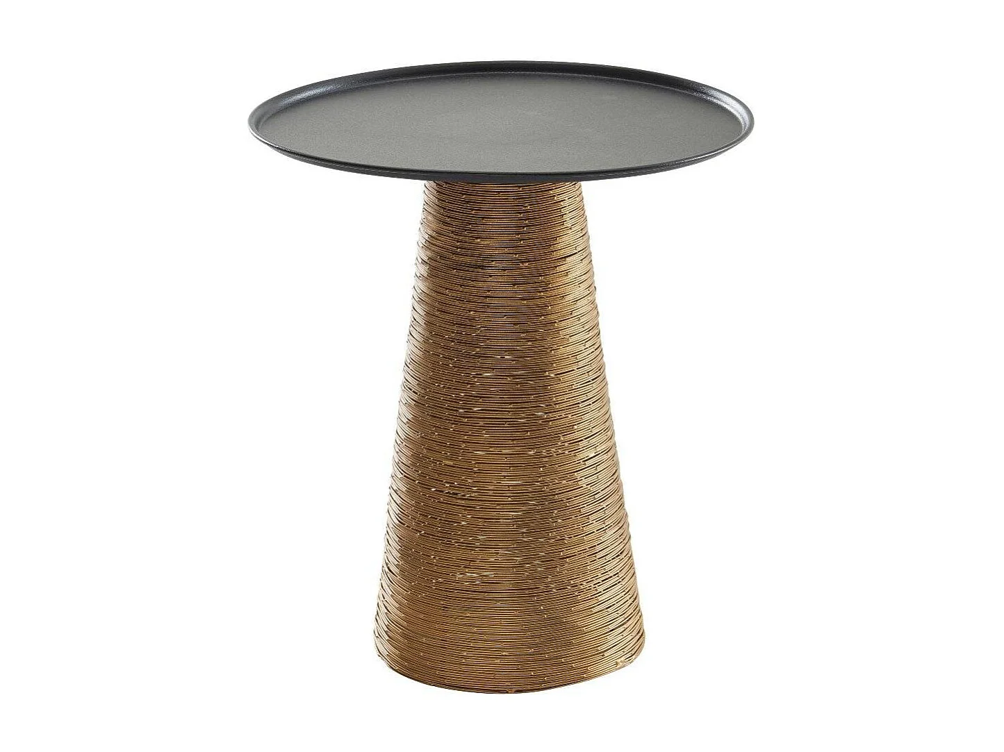 Beistelltisch Sofa rund 45 cm hoch Metallplatte und Säulengestell