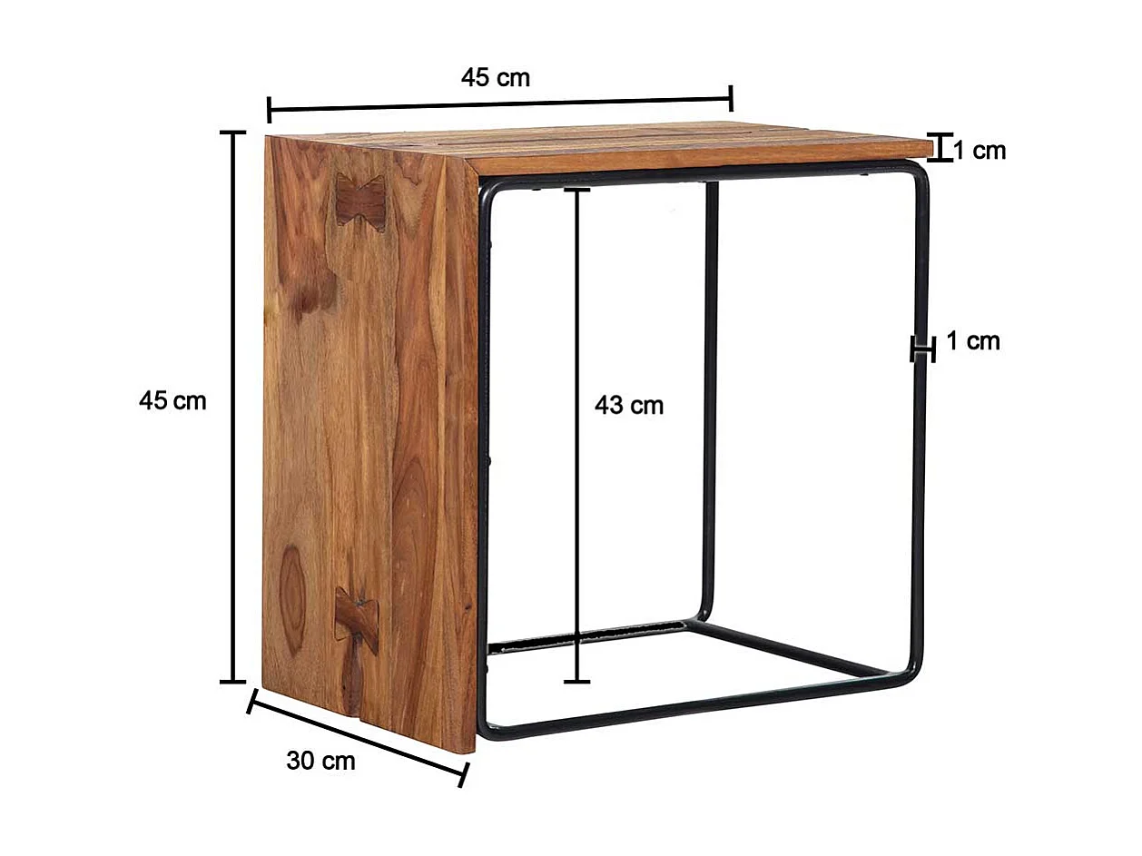 Beistelltisch Couchtisch in Sheeshamfarben und Schwarz