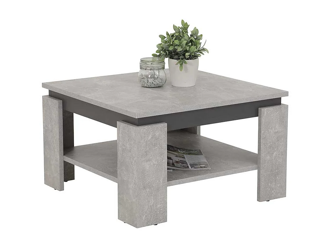 Beistelltisch Sofa modern in Beton Grau und Anthrazit 41 cm hoch