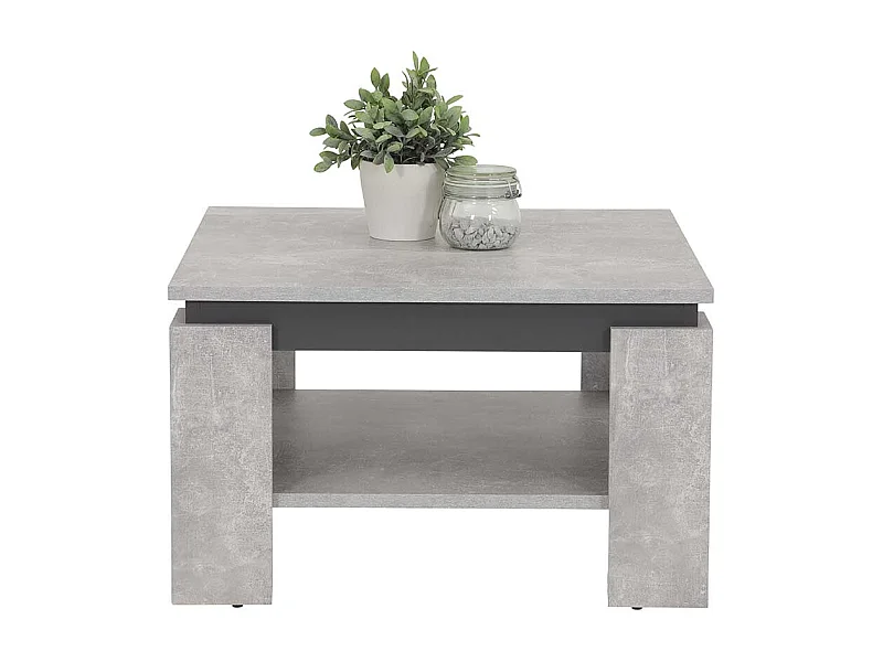 Beistelltisch Sofa modern in Beton Grau und Anthrazit 41 cm hoch