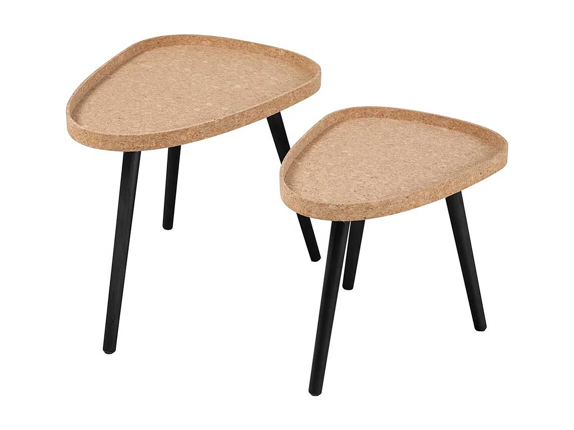 Beistelltische Kork mit Dreifußgestell modernem Design (zweiteilig)