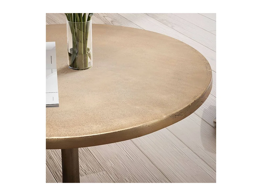 Couchtisch Beistelltisch in Goldfarben mit Metallplatte