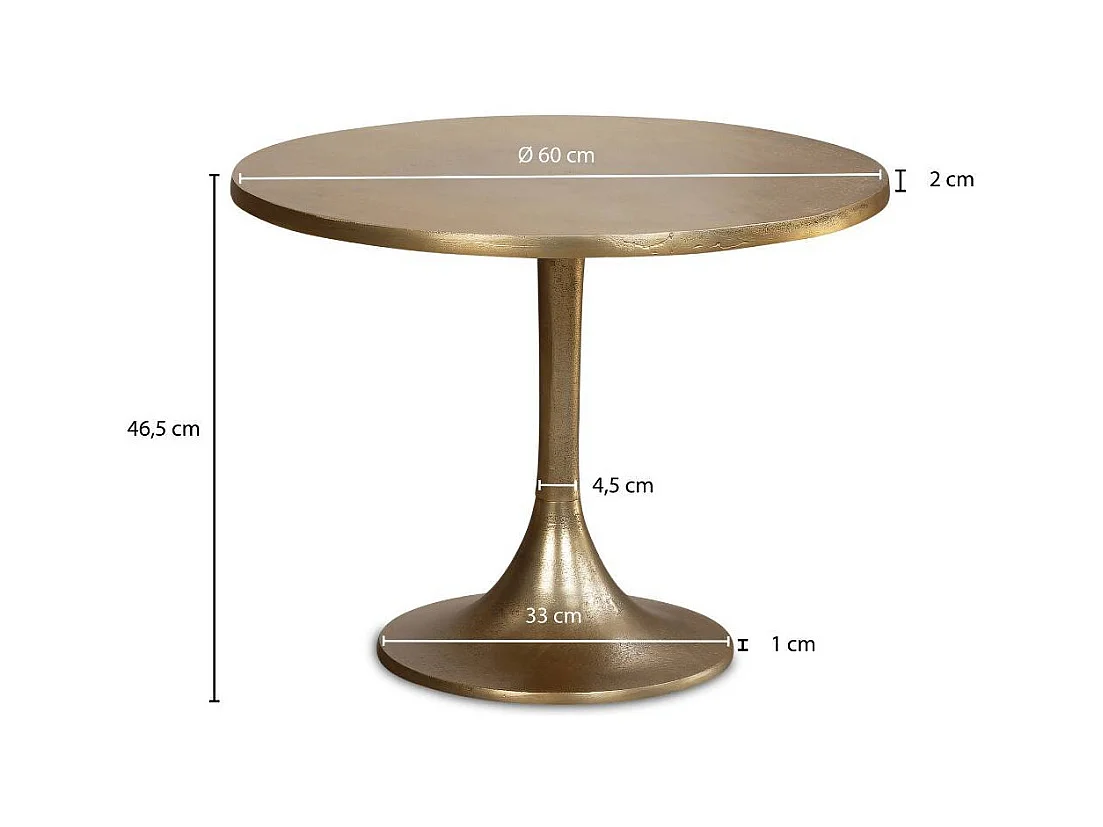 Couchtisch Beistelltisch in Goldfarben mit Metallplatte