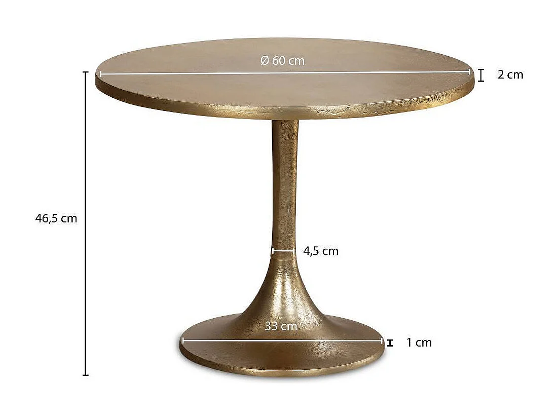 Couchtisch Beistelltisch in Goldfarben mit Metallplatte