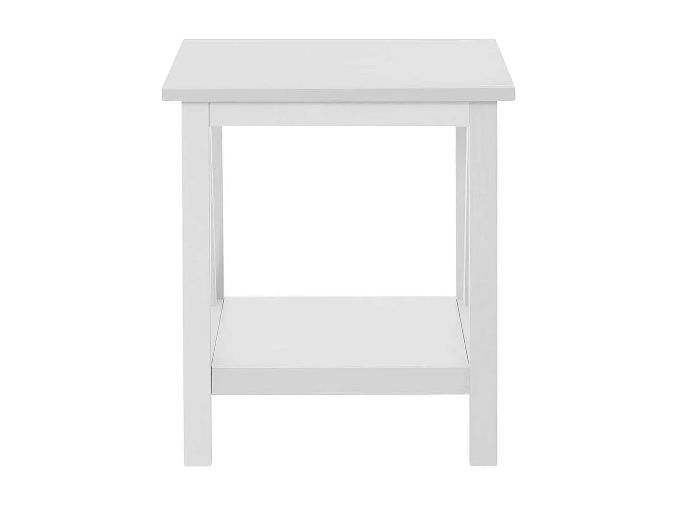 Beistelltisch Tisch Massivholz in Weiß 57 cm hoch