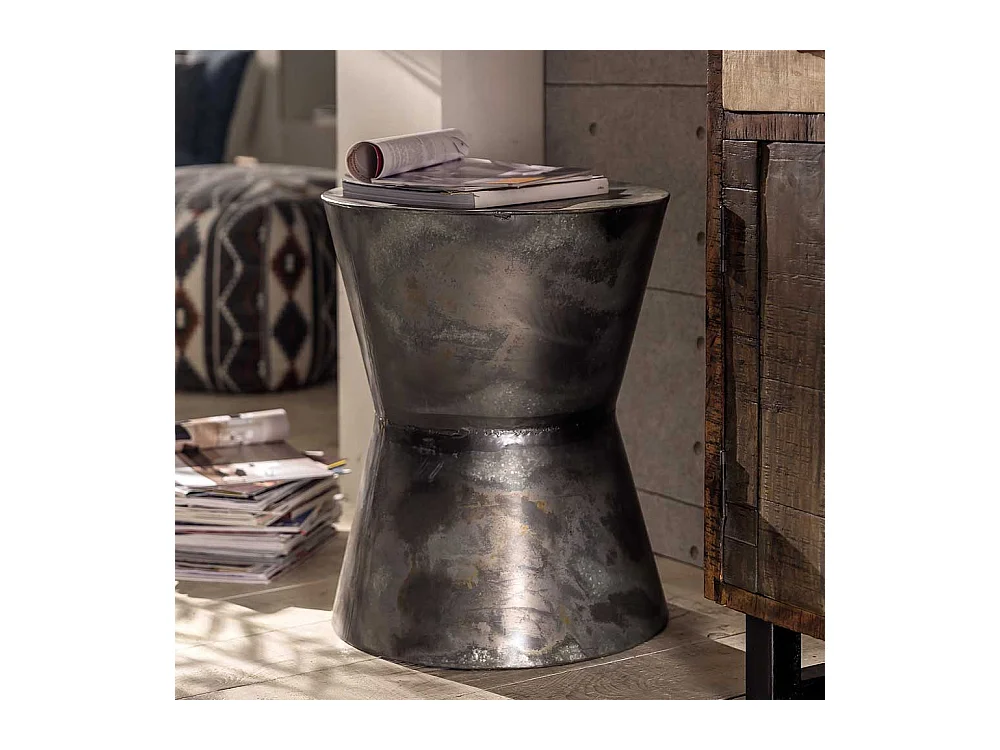 Industrial Beistelltisch aus Eisen runder Tischplatte