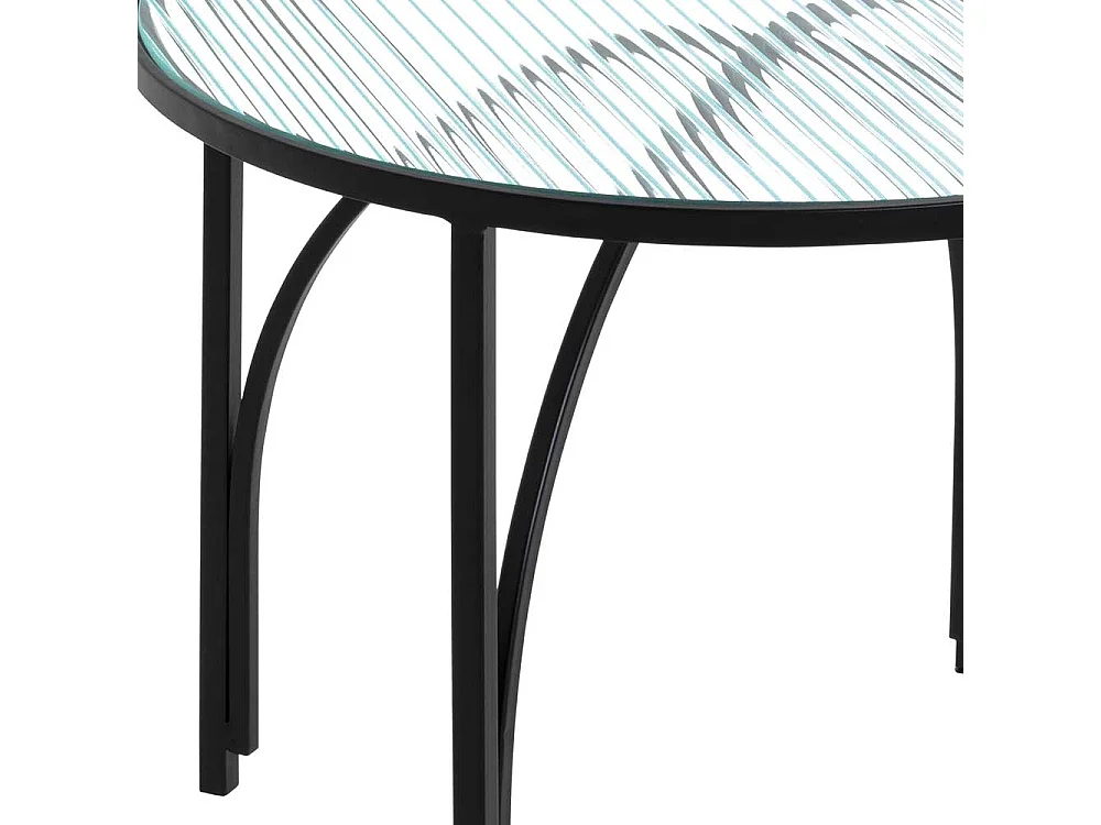 Beistelltischchen mit Strukturglasplatte Riffelglas