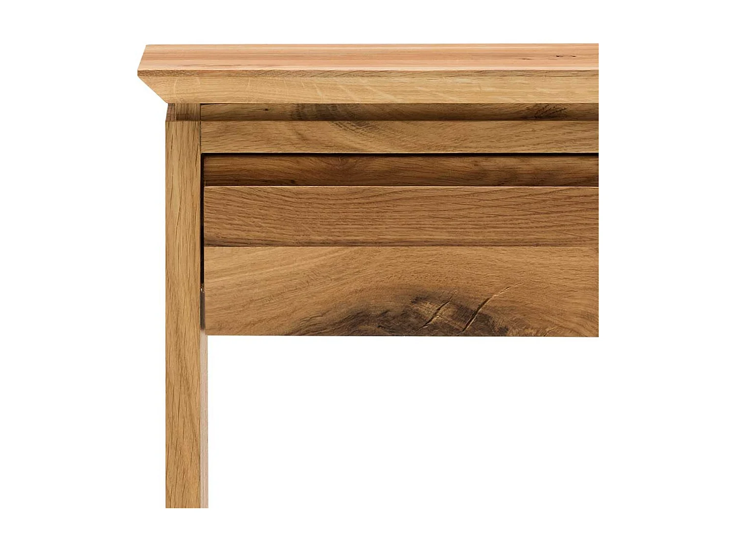 Beistelltisch aus Wildeiche Massivholz einer Schublade