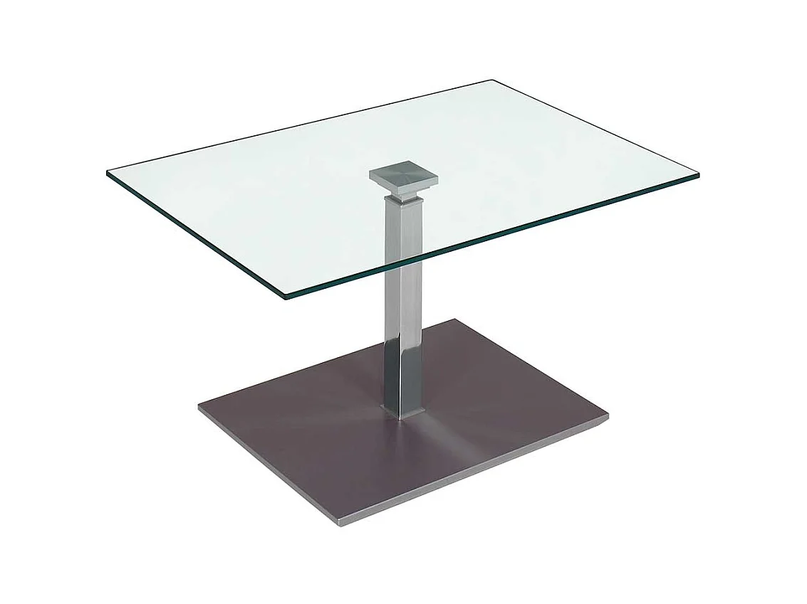 Couch Beistelltisch mit Glasplatte rollbar und höhenverstellbar