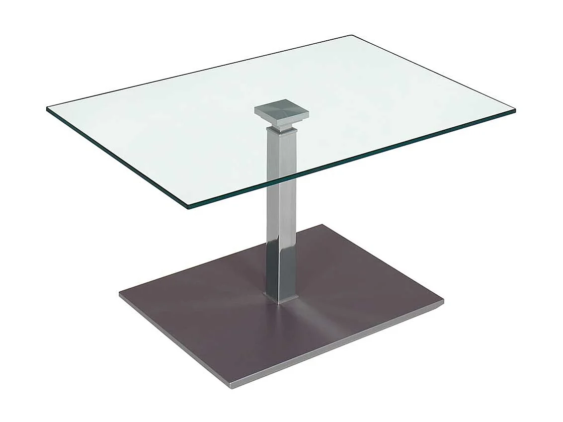 Couch Beistelltisch mit Glasplatte rollbar und höhenverstellbar