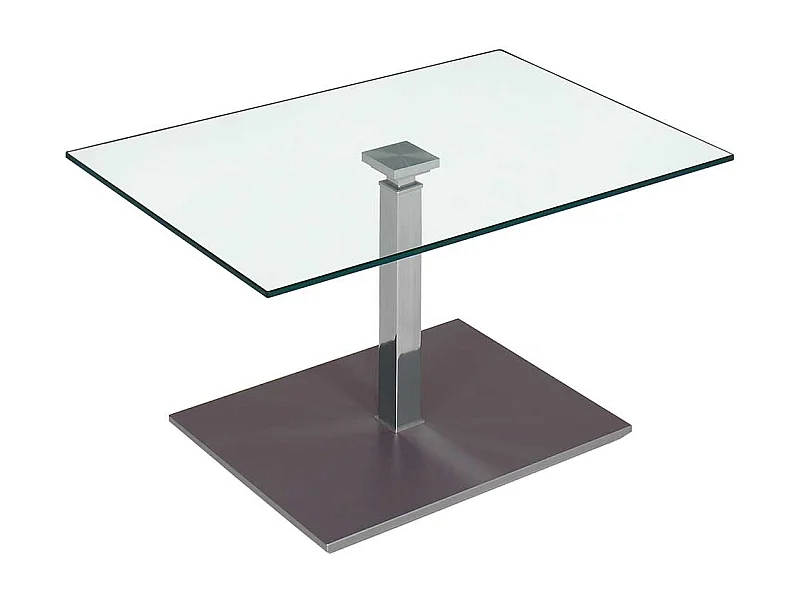 Couch Beistelltisch mit Glasplatte rollbar und höhenverstellbar