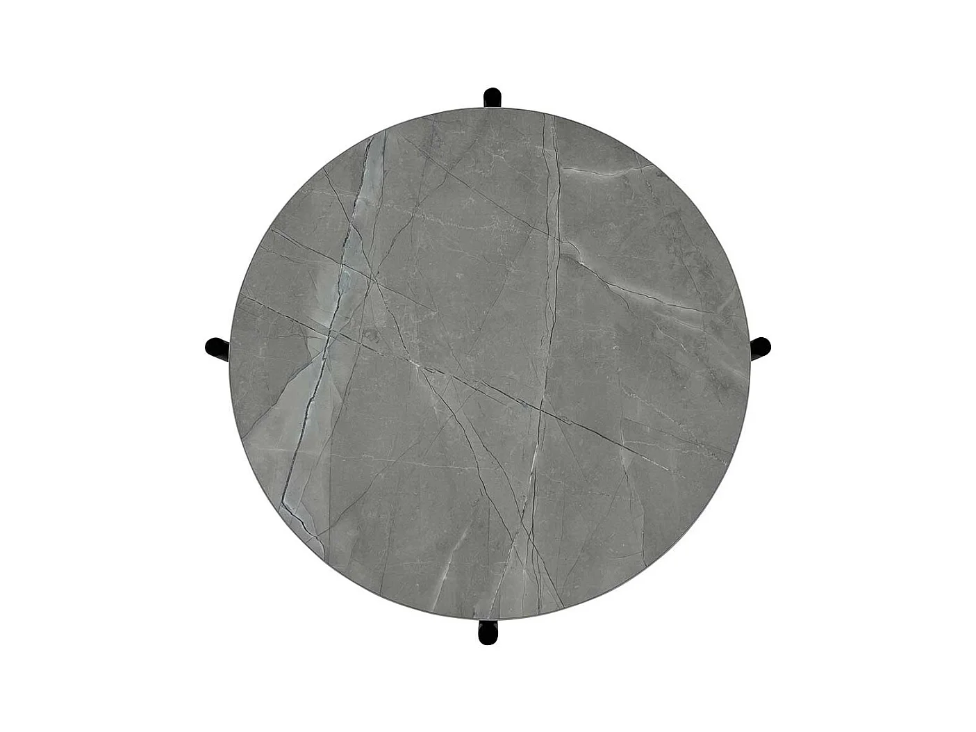 Beistelltisch Sofa rund in Marmor-Optik Grau Schwarz